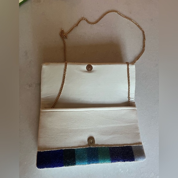 Beaded Clutch with Blue Stripes - Picture 2 of 3